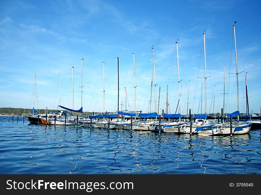 Yachts in a harbor in Germany