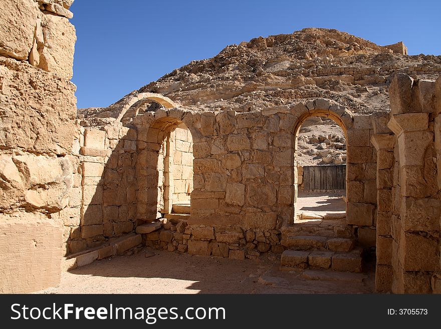 Reconstructed byzantine house in Avdat, Israel. Reconstructed byzantine house in Avdat, Israel