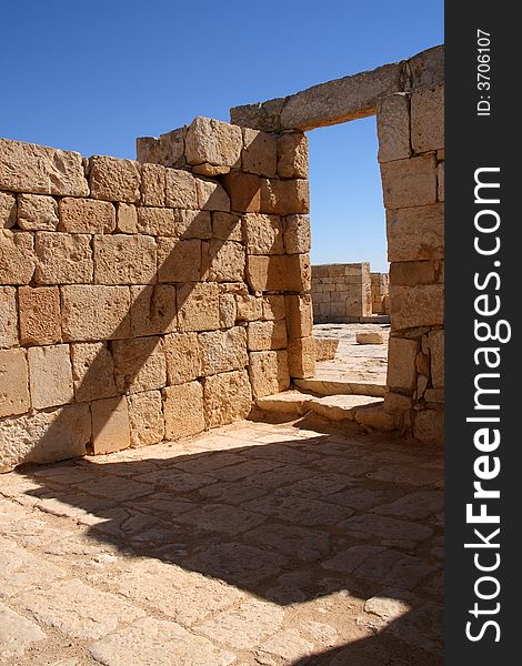 Reconstructed byzantine house in Avdat, Israel. Reconstructed byzantine house in Avdat, Israel