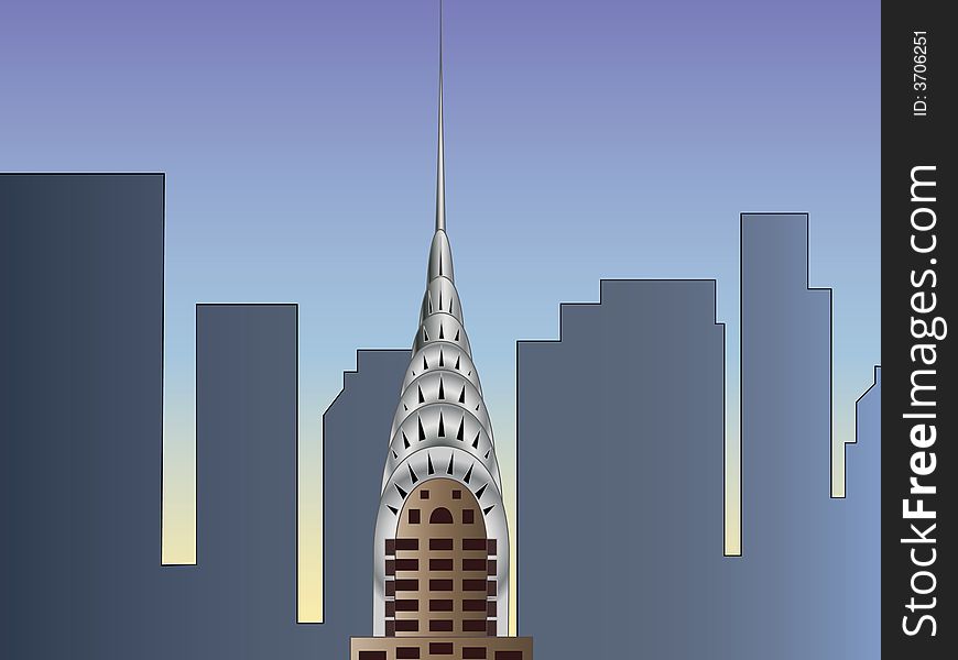 Chrysler building on a background of skyscrapers of New York. Chrysler building on a background of skyscrapers of New York
