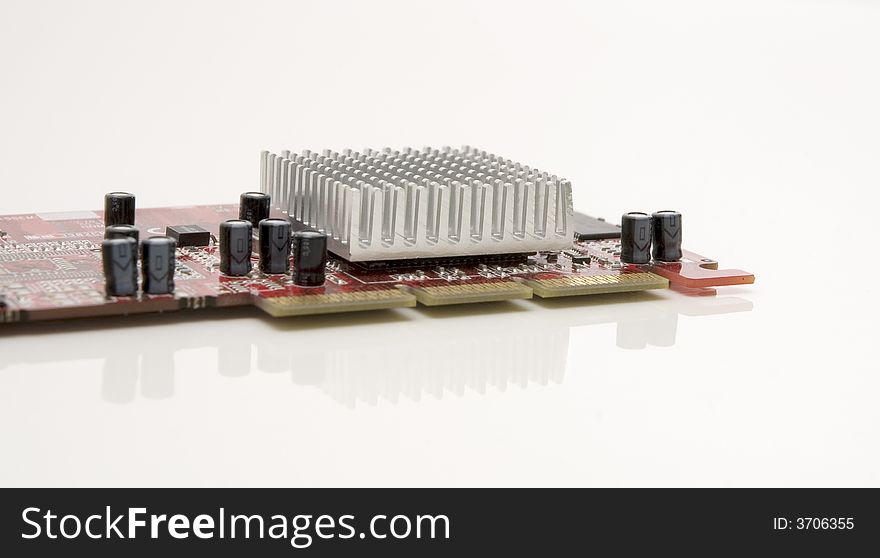 Computer graphic card isolated over white