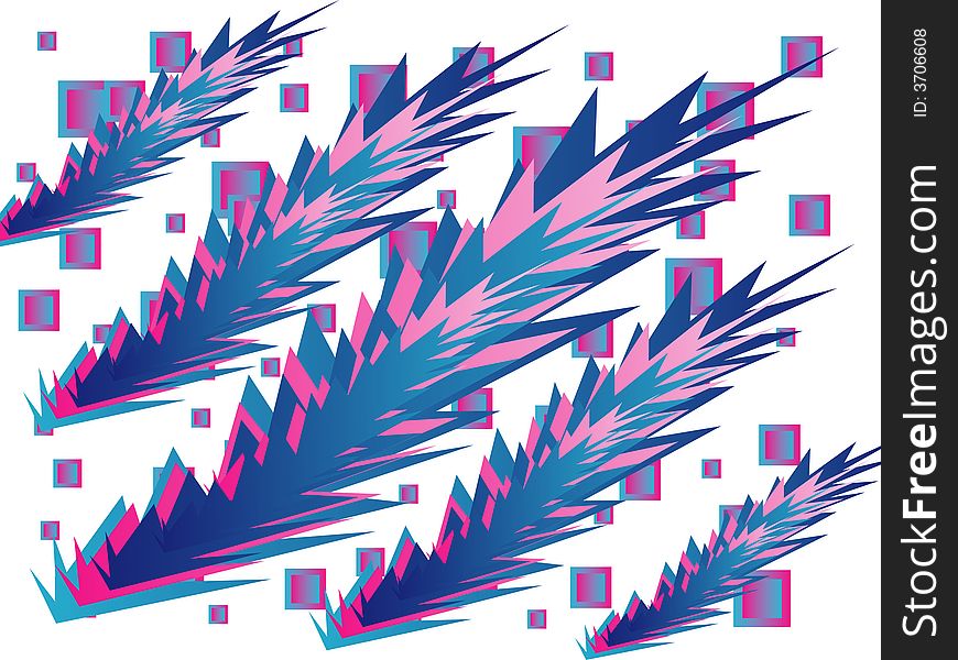 Abstract blue pink rectangle organic forms. Abstract blue pink rectangle organic forms