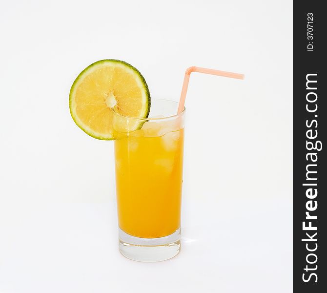 Isolated glass of orange juice