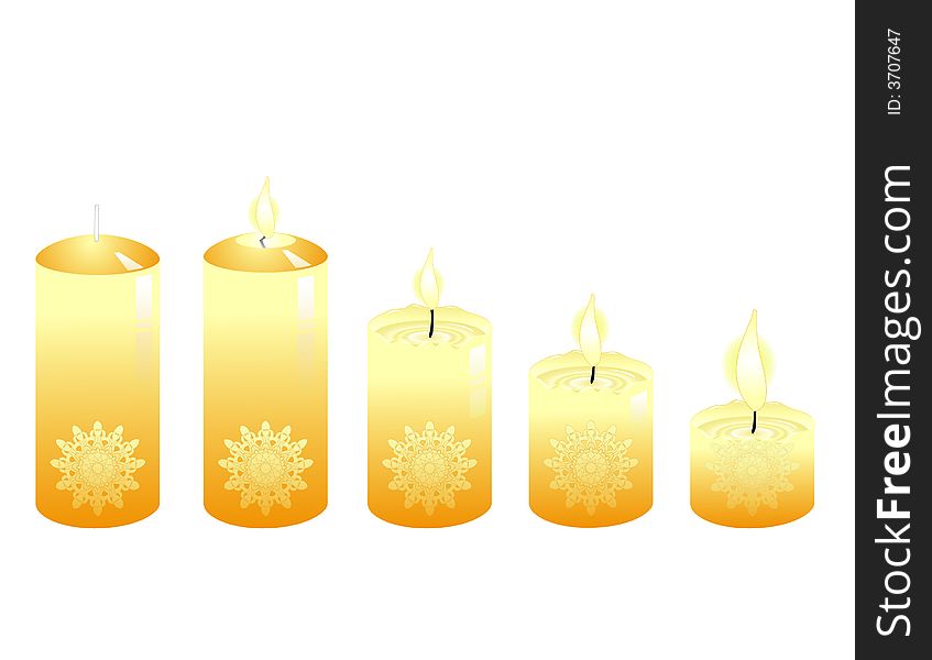 5 different states of advent candles