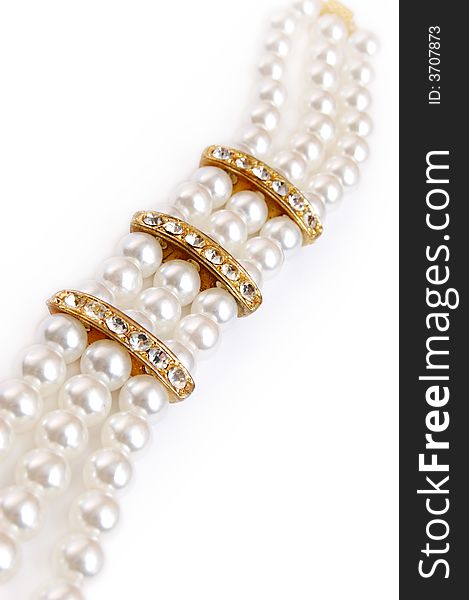 Pearl Necklace On White