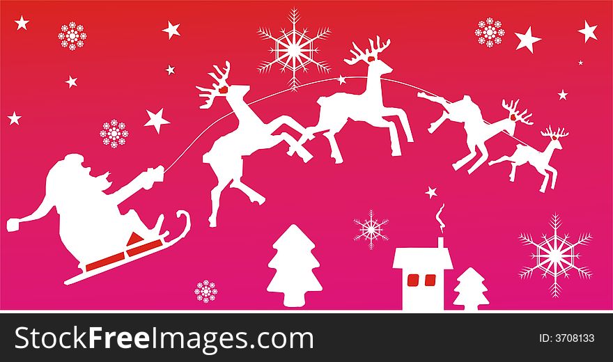 Christmas background with flying Santa Claus. Christmas background with flying Santa Claus