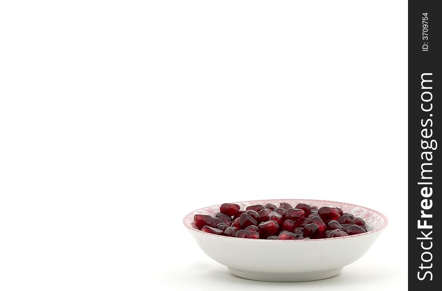 Bowl Of Red Pomegranate Seeds