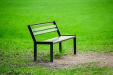 Lonely Broken Bench In The Park Royalty Free Stock Photos