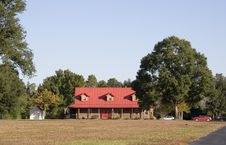 Farmhouse With Red Roof Stock Photography Farmhouse With Red Roof Stock Photography