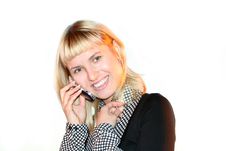 Young Blond Woman Is Calling Stock Image Young Blond Woman Is Calling Stock Image