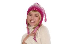 Smiling Blond Girl In Cap Stock Image Smiling Blond Girl In Cap Stock Image