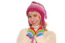 Smiling Blond Girl In Cap Stock Image Smiling Blond Girl In Cap Stock Image