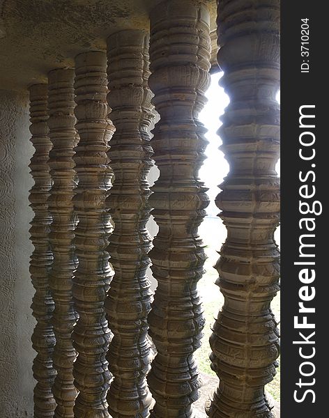 Stone window at Angkor Wat