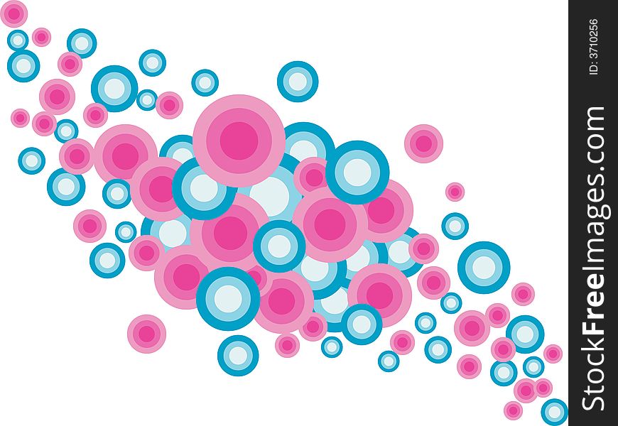 Pink and blue circle abstract