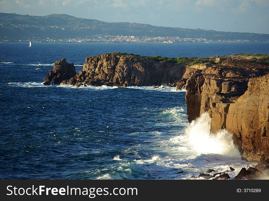 The majestic Cliffs in the West Coast of S.Antioco Island (Sardinia - Italy). The majestic Cliffs in the West Coast of S.Antioco Island (Sardinia - Italy)