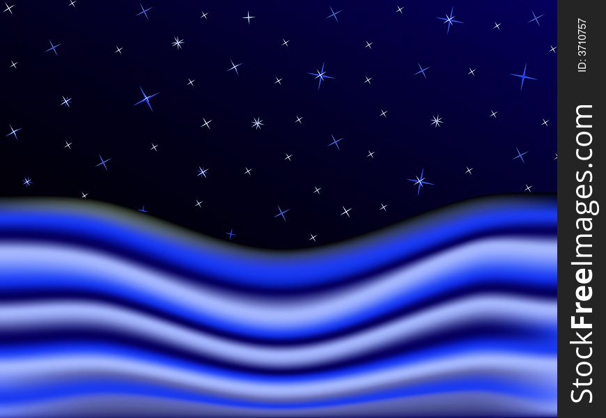 Night sea. Night Blue waves. Night sea. Night Blue waves
