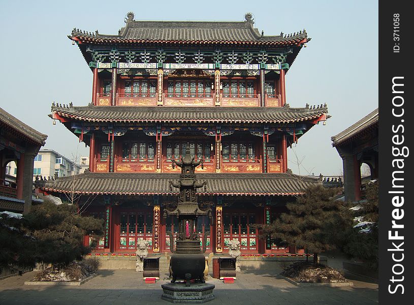 Main hall of a Buddhist temple