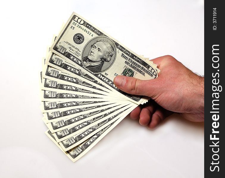 Hi res image of hand hold dollars