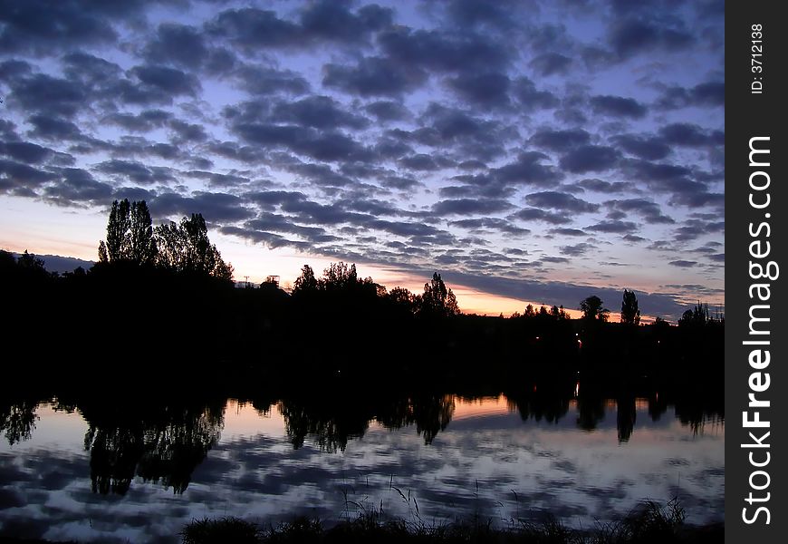 Sunset Near Village