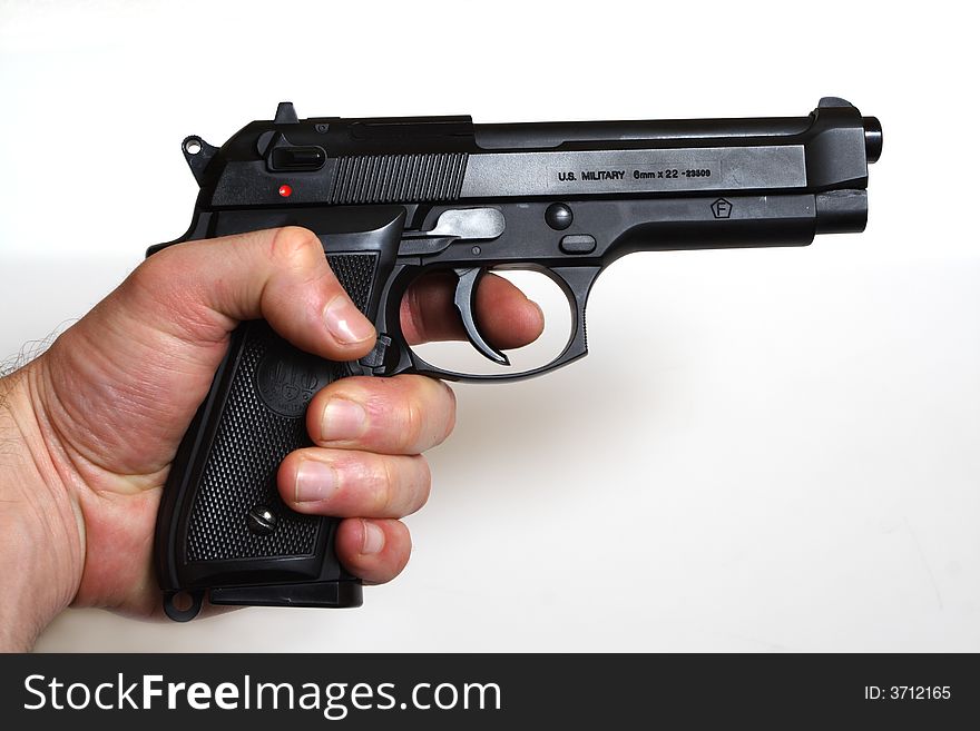 Hi res photo of hand hold pistol