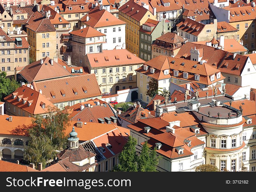 The rooftops of Prague, Czech Republic. The rooftops of Prague, Czech Republic