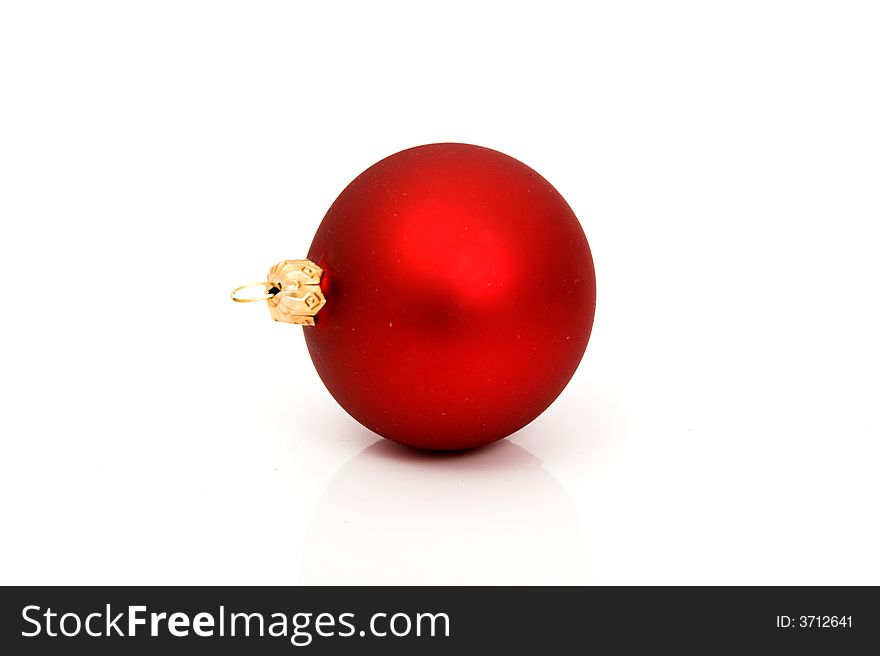 Red christmas balls  isolated on white