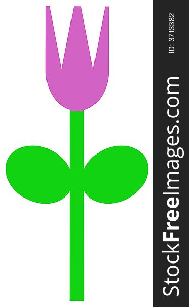 An simple illustration of purple tulip in the spring. An simple illustration of purple tulip in the spring.