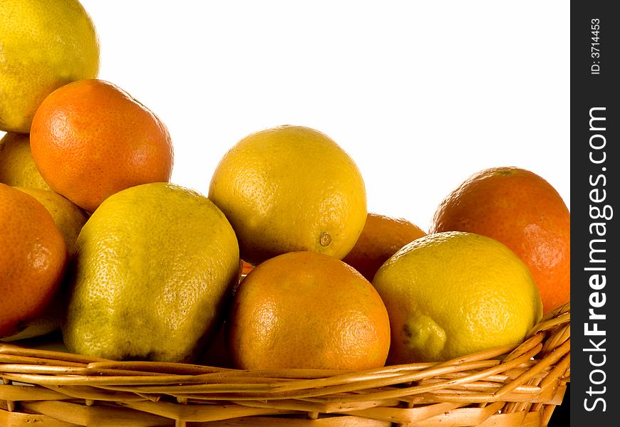 Basket of summer fruit citrus
