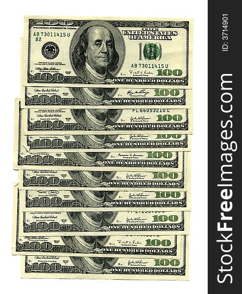 Dollars stack isolated on white