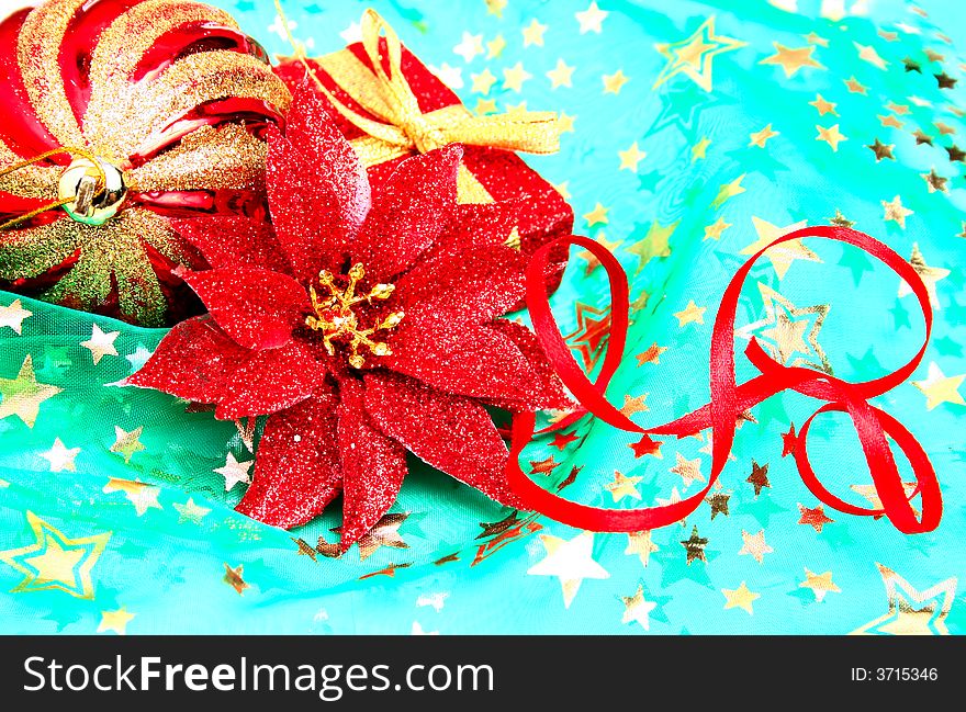 Close up image of christmas decors