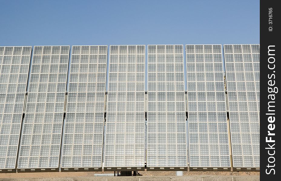 A mega module solar array at the Solar Research Center in Phoenix Arizona. A mega module solar array at the Solar Research Center in Phoenix Arizona