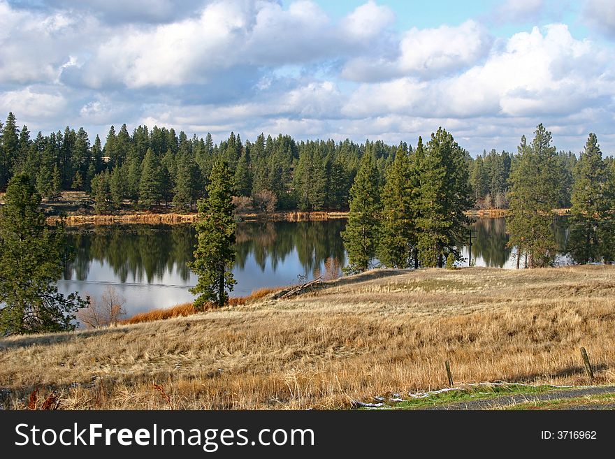 A view of Philleo Lake, west of Spangle, WA.