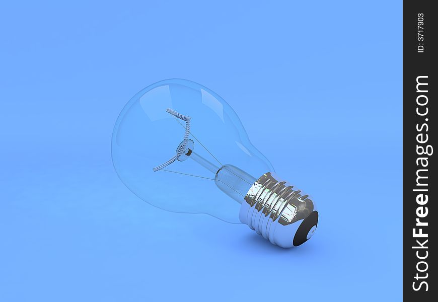 Light bulb with blue background