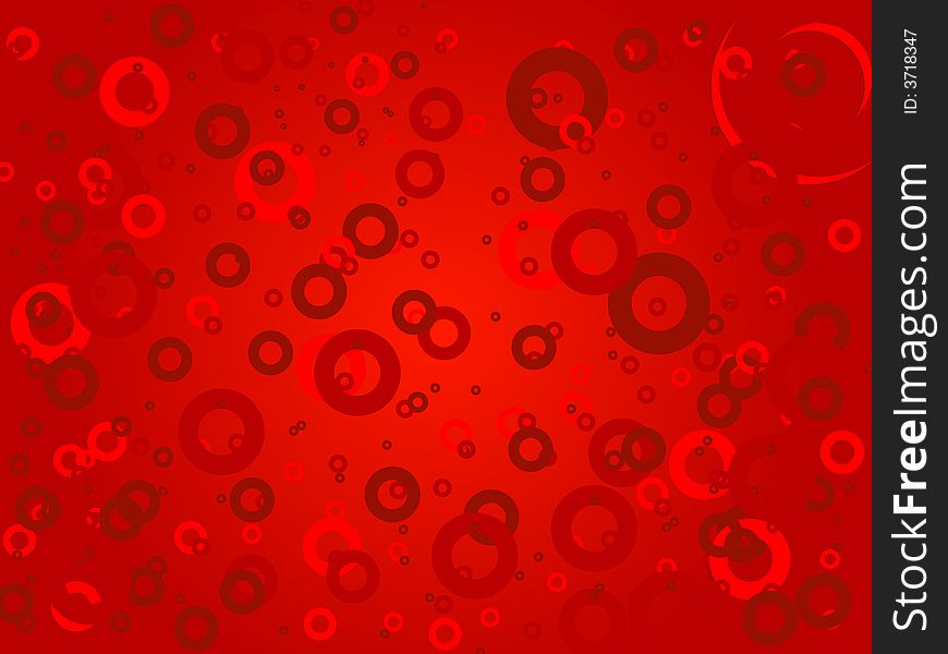 Abstract many sparse red circles. Abstract many sparse red circles