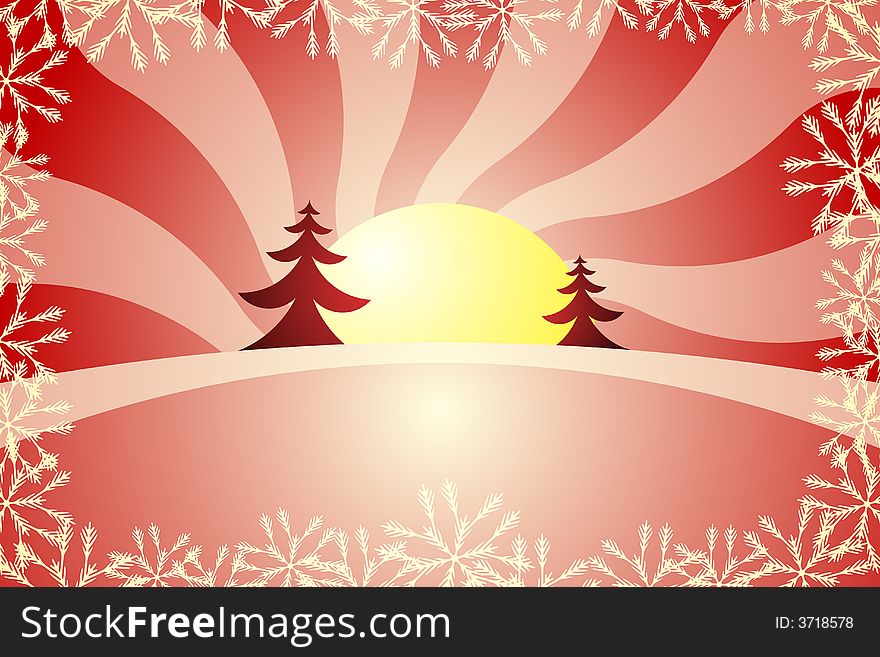 Vecrtor illustration of Christmas trees