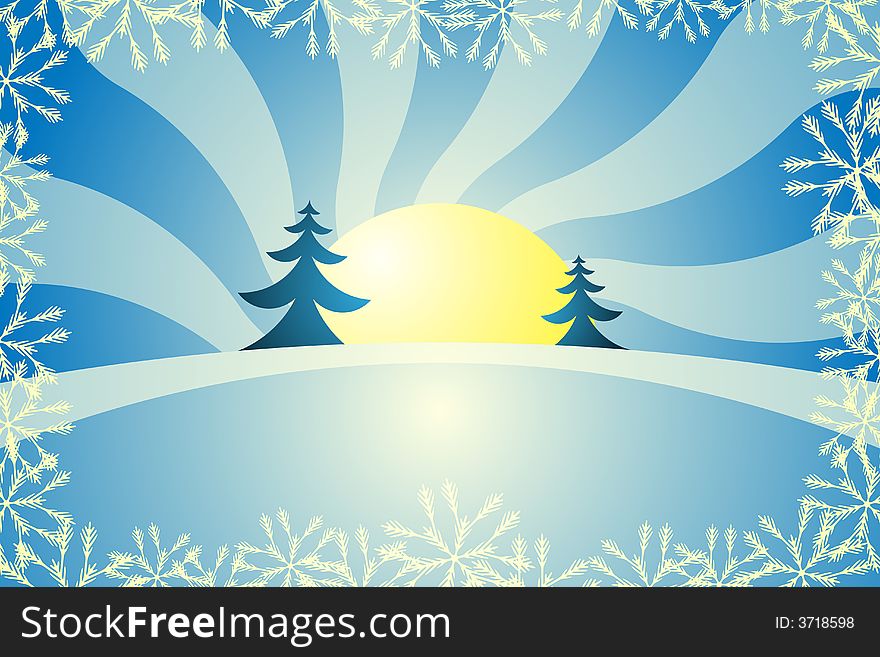Vector illustration of Christmas trees