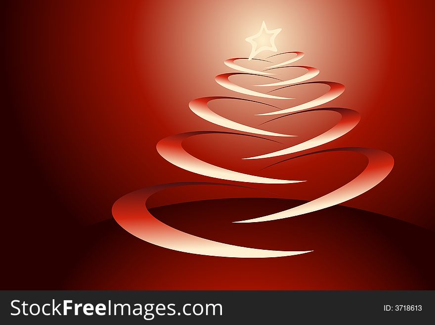 Vector illustration of Christmas tree
