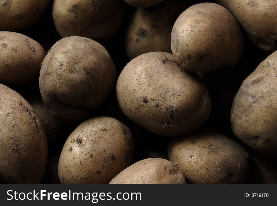 Close up of raw potatoes