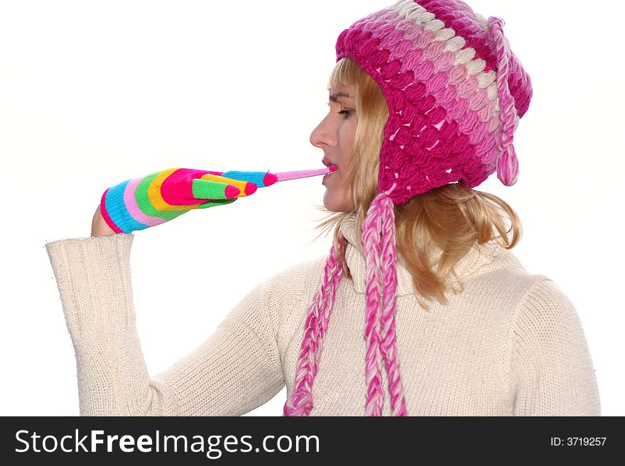 Blond Girl In A Pink Cap