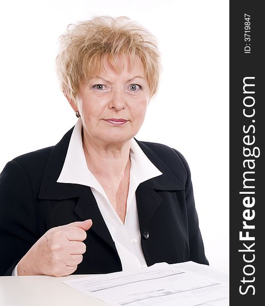 Businesswoman Beside The Table