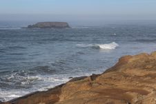Oregon Coast Island Rock Landscape Royalty Free Stock Photo