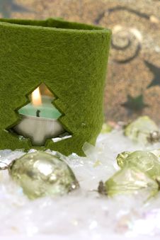 Festive New-year Candle Royalty Free Stock Image Festive New-year Candle Royalty Free Stock Image