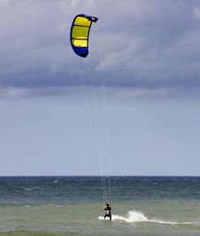 Kite Surfer On Stormy Day Stock Photos Kite Surfer On Stormy Day Stock Photos