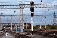 Traffic Light №4 & №50 On The Railway Stock Images Traffic Light №4 & №50 On The Railway Stock Images