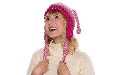 Smiling Blond Girl In Cap Royalty Free Stock Images Smiling Blond Girl In Cap Royalty Free Stock Images