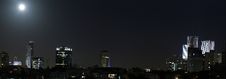 Full Moon Over Tel Aviv Stock Photos