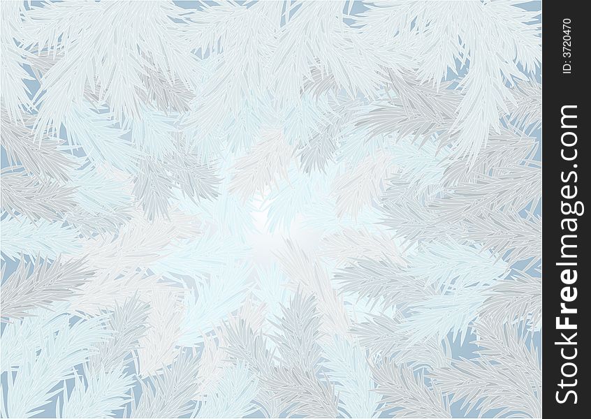 Winter background madden from white, blue and grey fir-branches. Winter background madden from white, blue and grey fir-branches