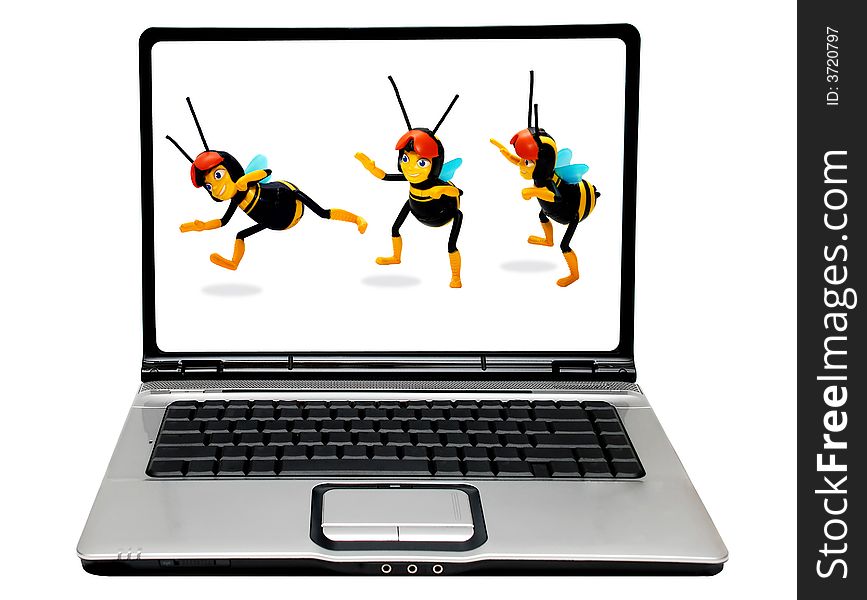 Laptop computer image isolated on the white background