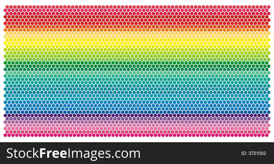 Colored honeycombs pattern. Vector illustration.