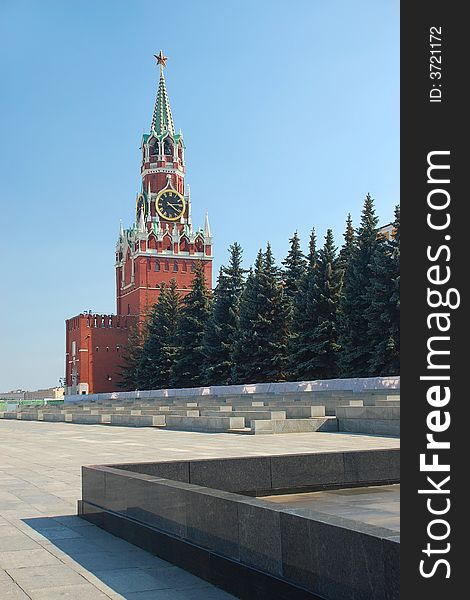 Spasskaya tower in Kremlin of Moscow